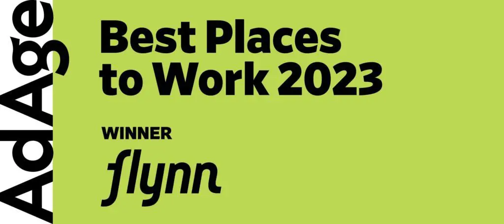 Ad Age Best Places to Work 2023 — Flynn award badge